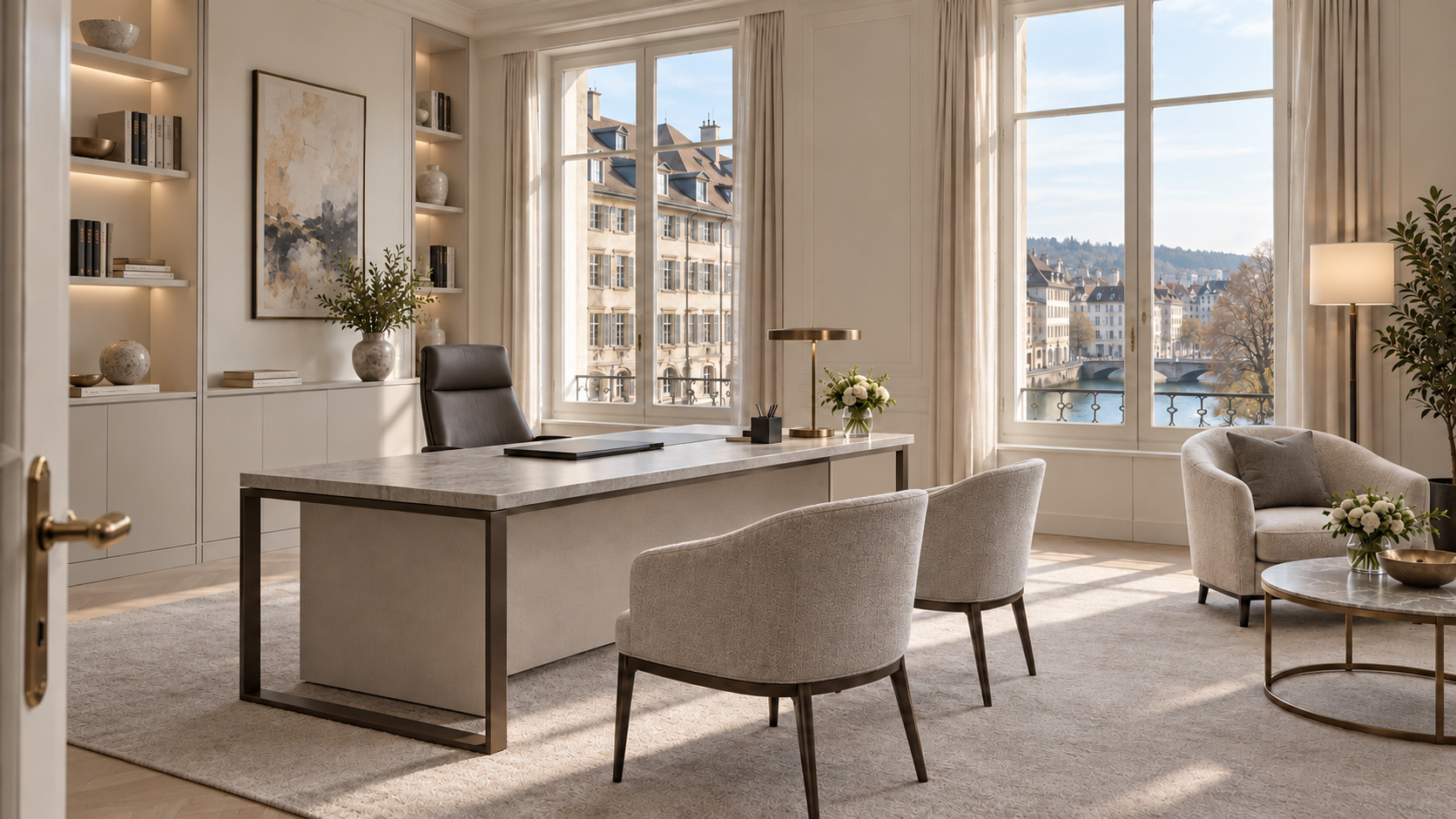 Büro von McPherson Reed mit Blick auf die Limmat